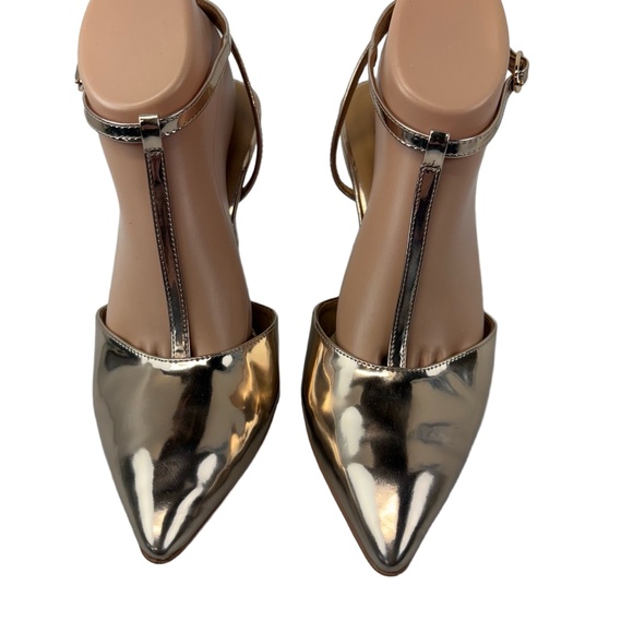 Naturalizer Womens 8.5W Rose Gold Astrid Pump T Strap Pointed Toe Heels - Picture 3 of 9